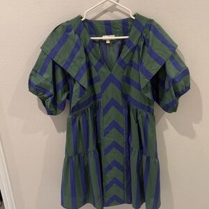 Entro Blue and Green Striped Garment